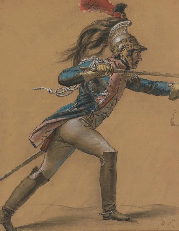 A French Dragoon Study For The Revolt Of Cairo Wall Art by Anne Louis Girodet-Trioson - High-Resolution Digital Print