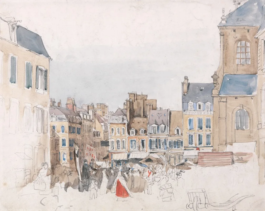 A French Market Place Wall Art by David Cox - High-Resolution Digital Print