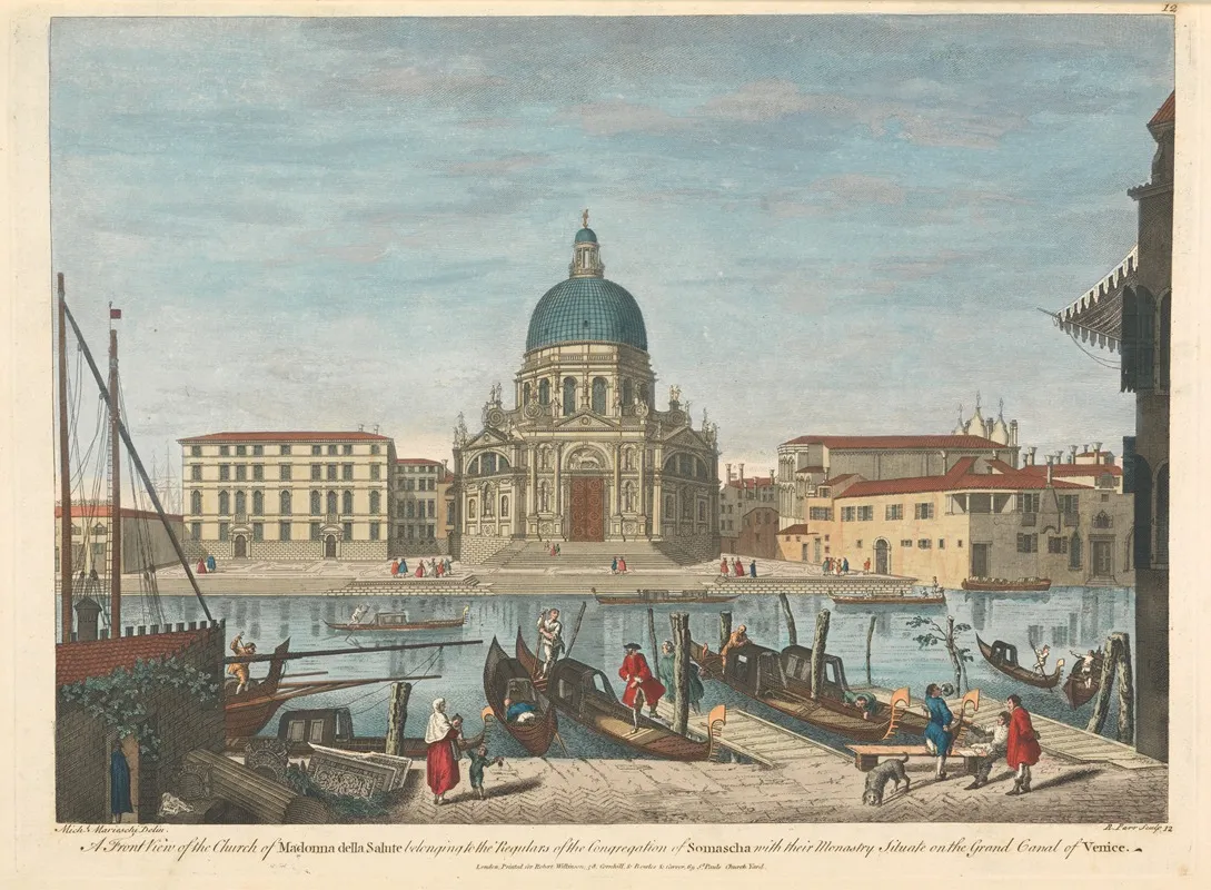 A Front View Of The Church Of Madonna Della Salute Belonging To The Regulars Of The Congregation Of Somascha With Their Monastry Situate On The Grand Canal Of Venice Wall Art by Remi Parr - High-Resolution Digital Print