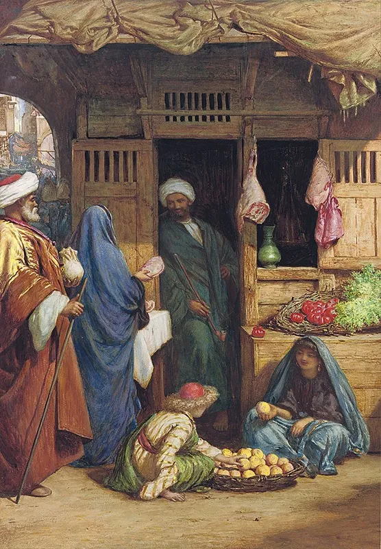 A Fruit Market Suez Wall Art by Henry Wallis - High-Resolution Digital Print