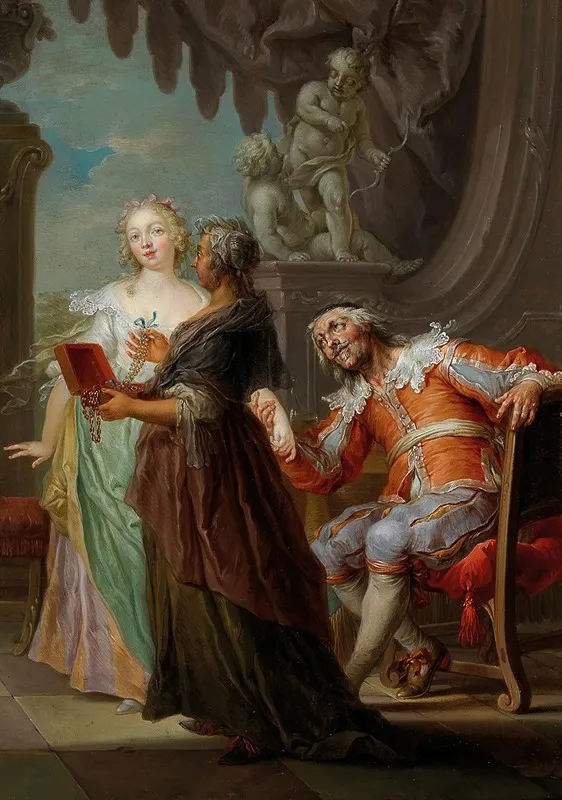 A Gallant Scene Wall Art by Franz Christoph Janneck - High-Resolution Digital Print