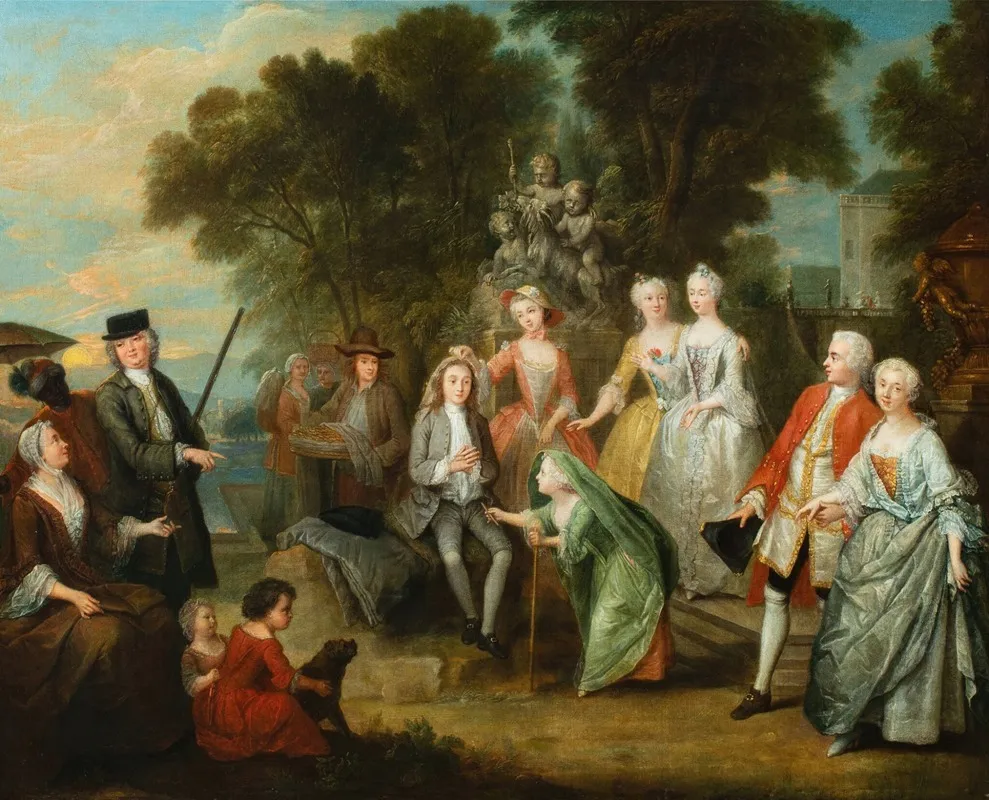 A Game In The Castle Park Wall Art by François Octavien - High-Resolution Digital Print