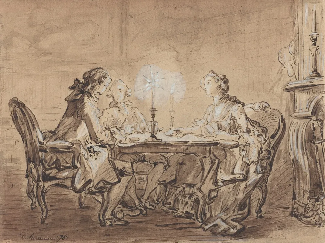 A Game Of Cards Wall Art by Louis Durameau - High-Resolution Digital Print