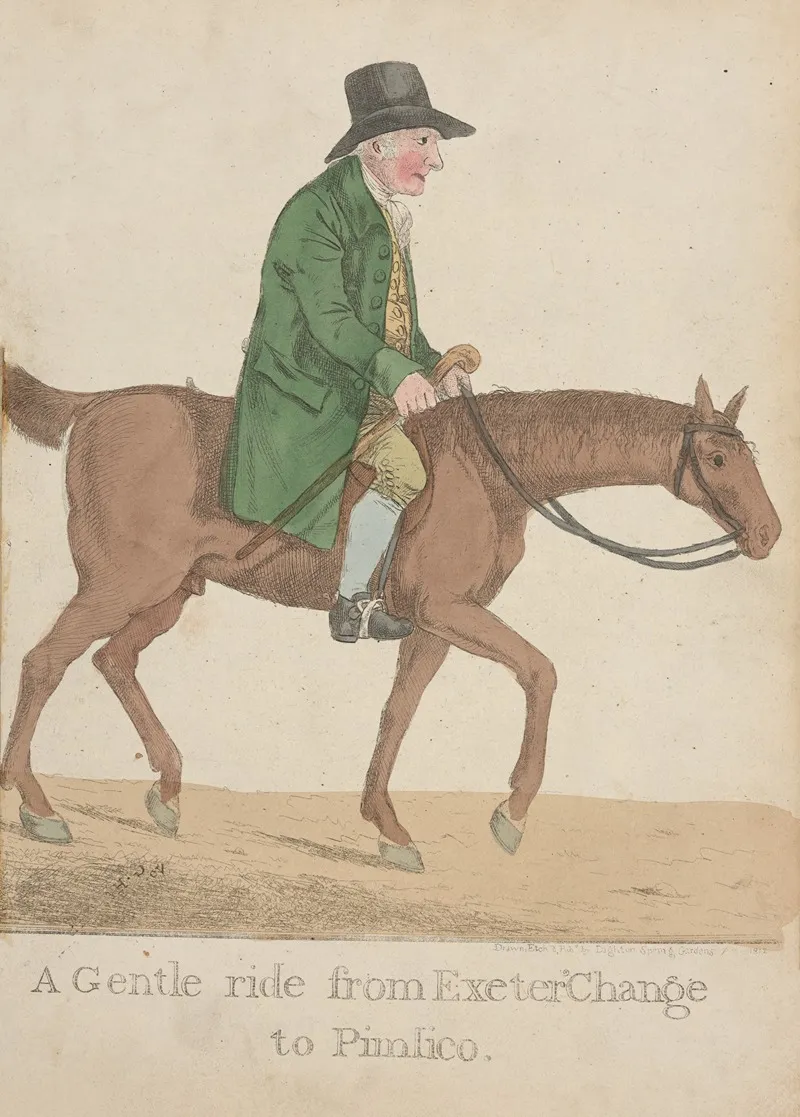 A Gentle Ride From Exeter Change To Pimlico Wall Art by Robert Dighton - High-Resolution Digital Print