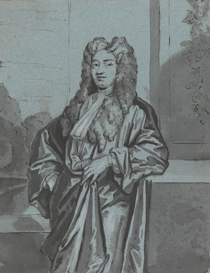 A Gentleman Or A Cleric Wearing A Long Gown And Bands Wall Art by Edward Byng - High-Resolution Digital Print
