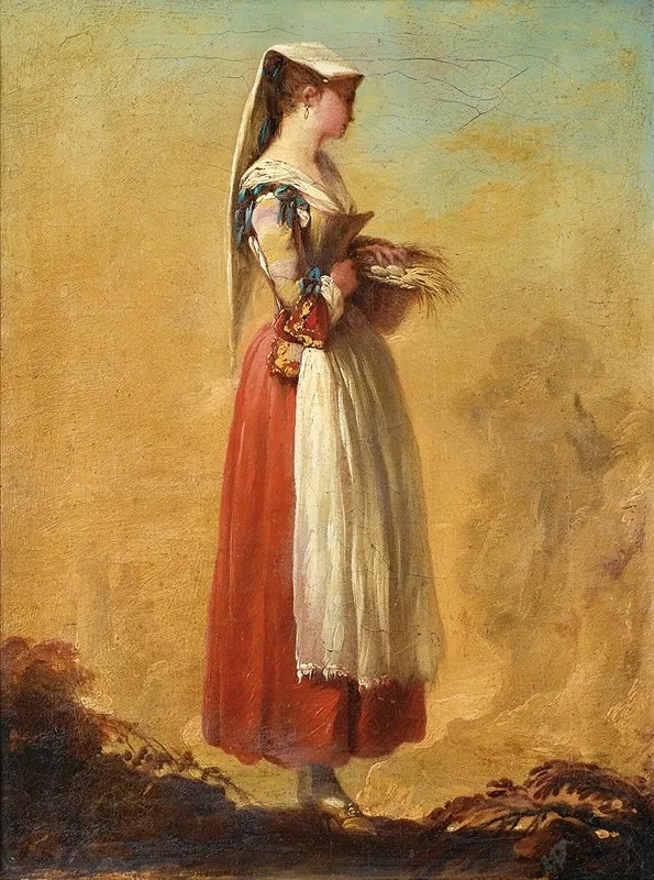 A Girl From Frascati Wall Art by Jean Barbault - High-Resolution Digital Print
