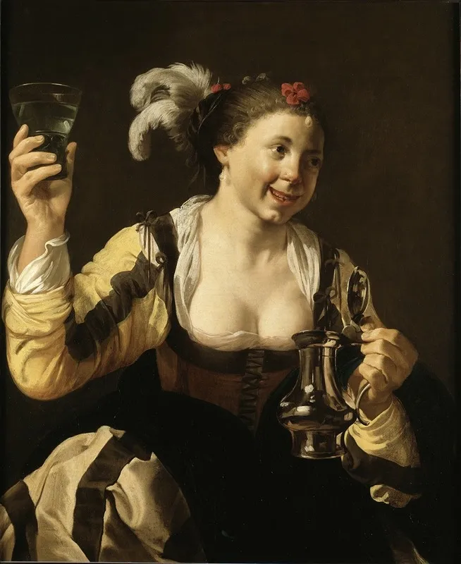 A Girl Holding A Glass Wall Art by Hendrick Ter Brugghen - High-Resolution Digital Print