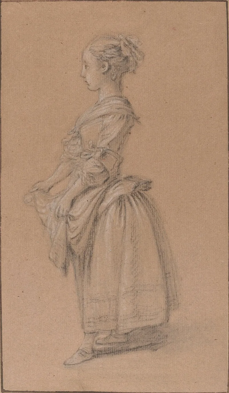 A Girl In Peasant Dress Wall Art by Jean-François Clermont - High-Resolution Digital Print