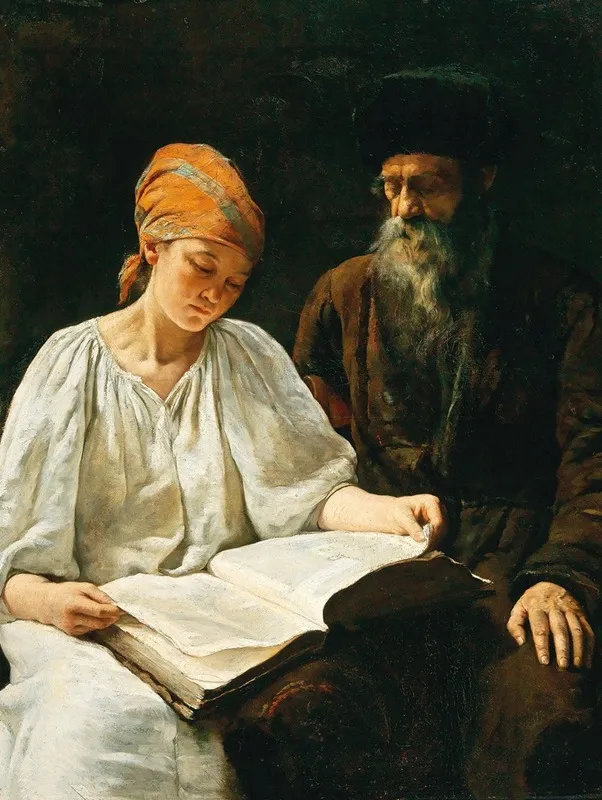 A Girl Reading Wall Art by Romanian School - High-Resolution Digital Print
