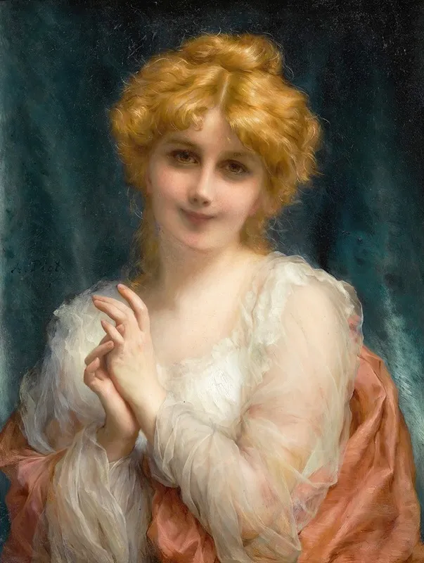 A Golden Haired Beauty Wall Art by Etienne Adolphe Piot - High-Resolution Digital Print