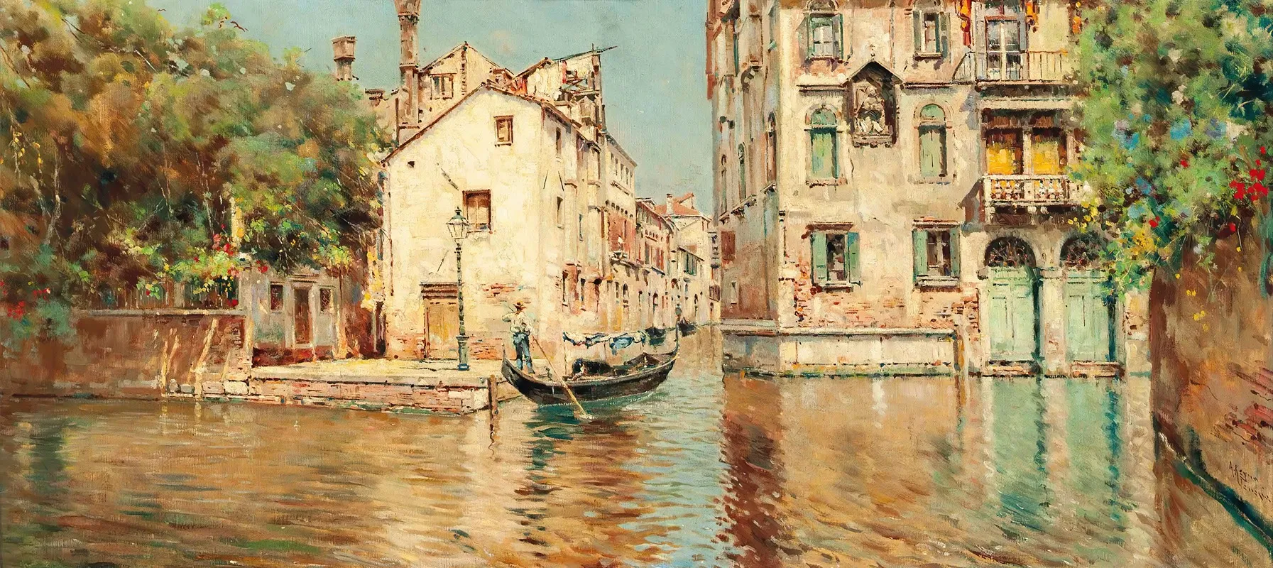 A Gondolier On A Venetian Backwater