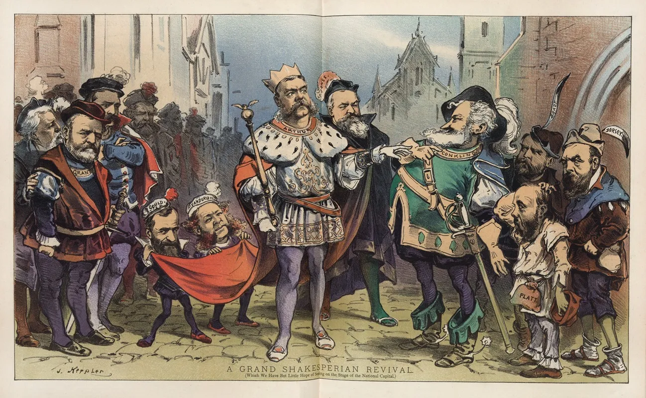 A Grand Shakesperian Revival Wall Art by Joseph Ferdinand Keppler - High-Resolution Digital Print