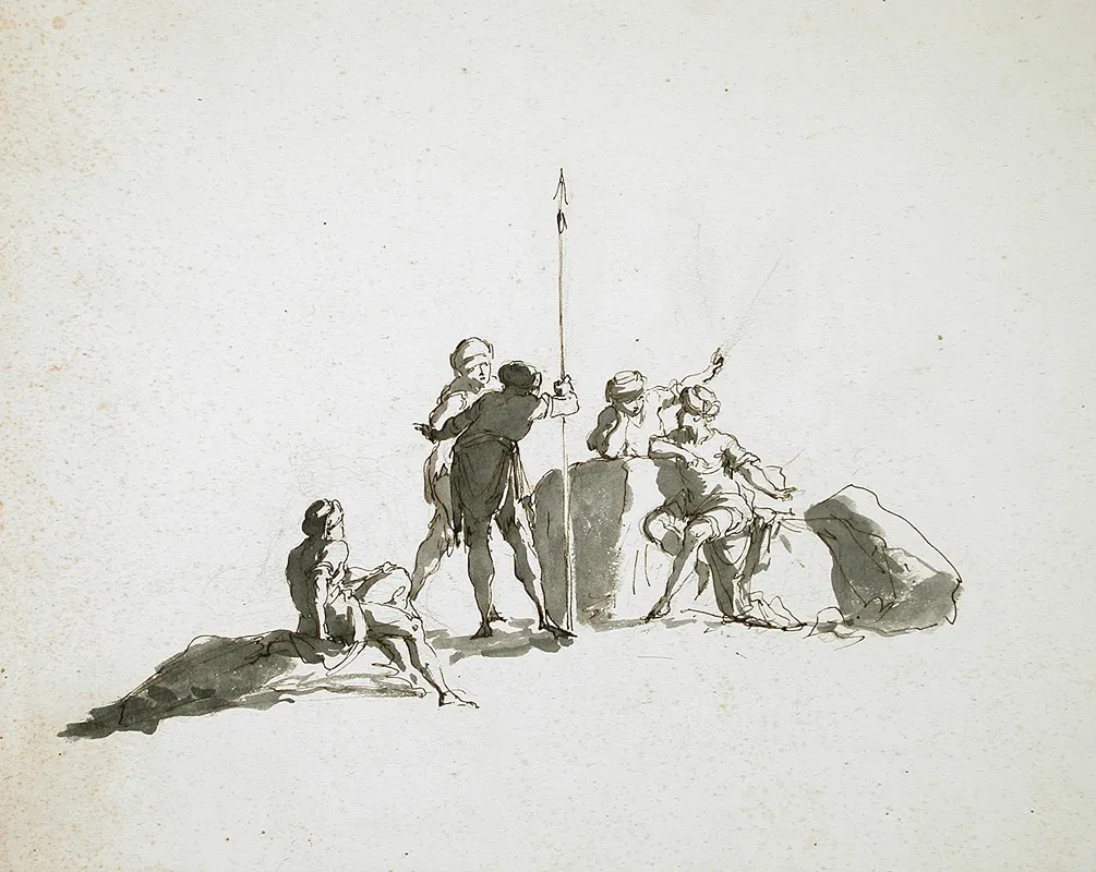 A Group Of Five Turbaned Men