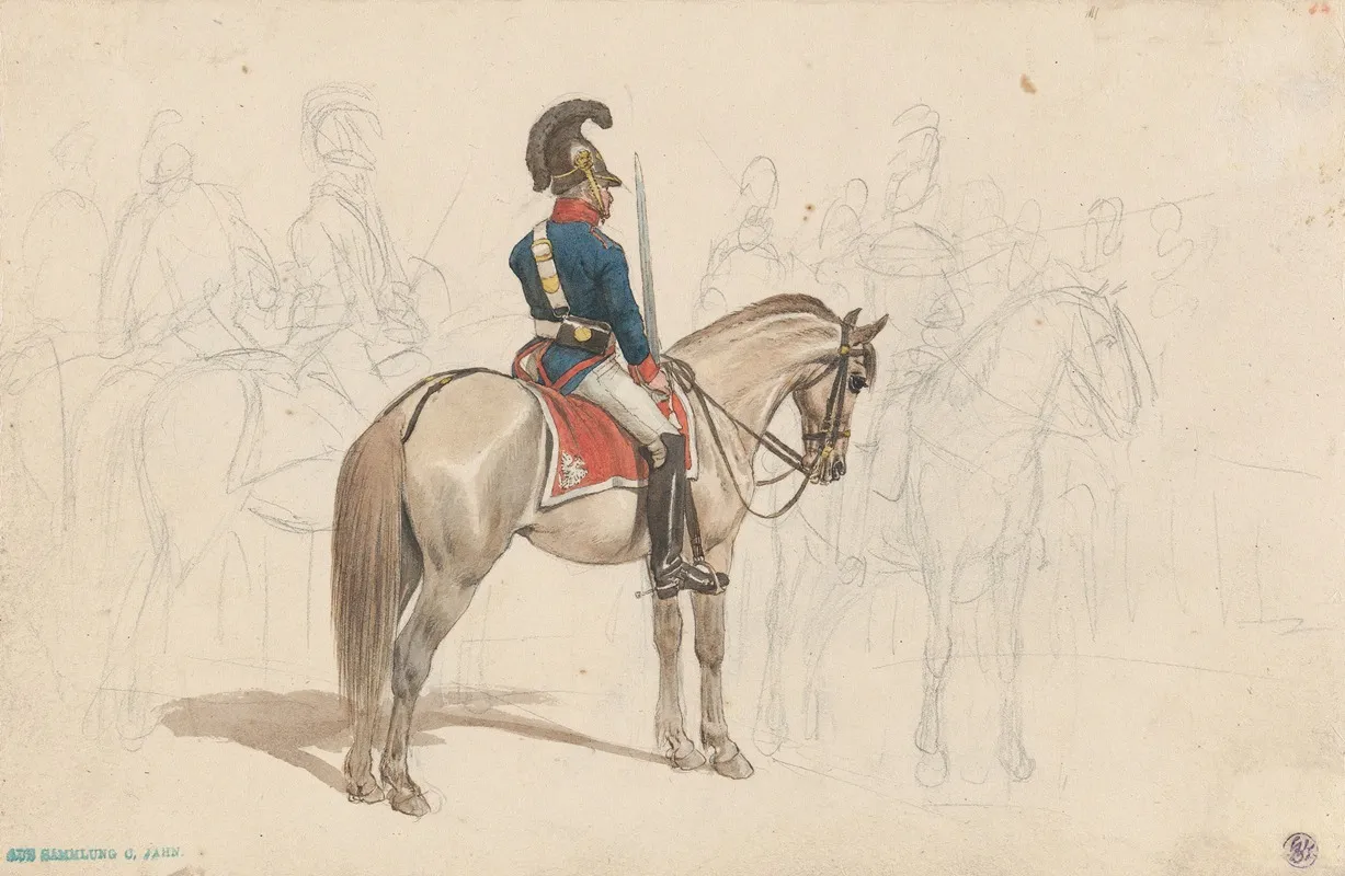 A Group Of Mounted Officers