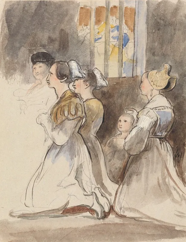 A Group Of Women At Mass