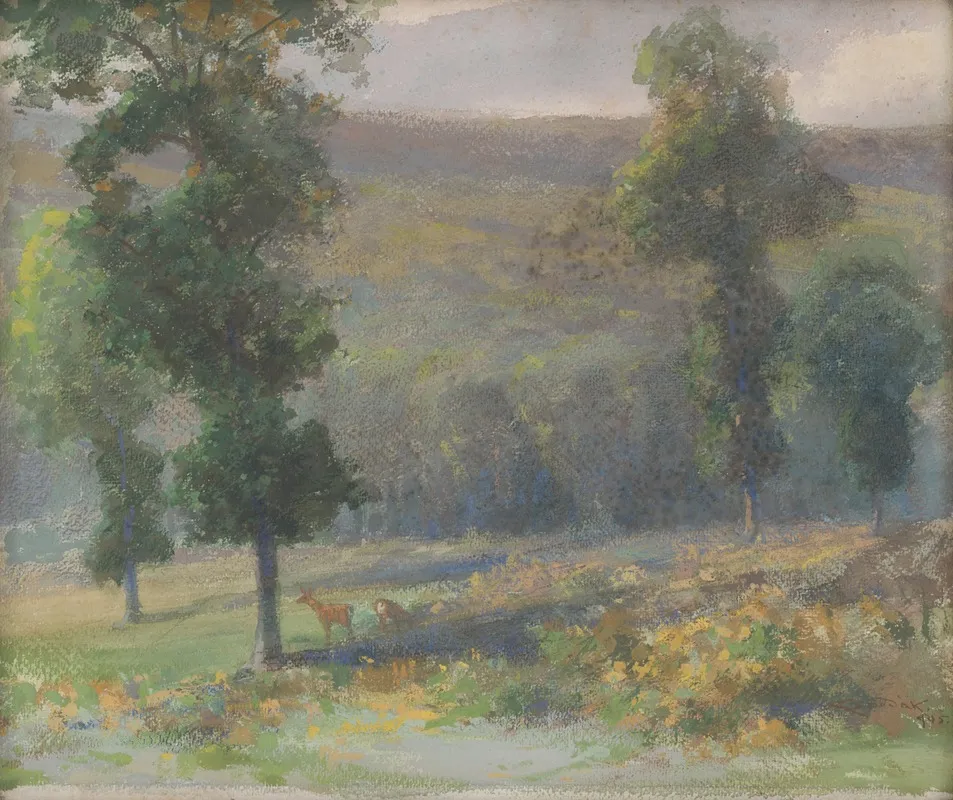 A Grove With Deer
