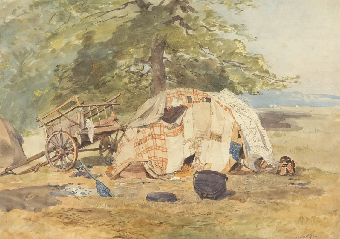 A Gypsy Encampment 2 Wall Art by Octavius Oakley - High-Resolution Digital Print