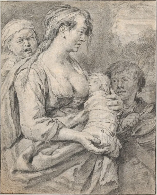 A Gypsy Mother With Three Children