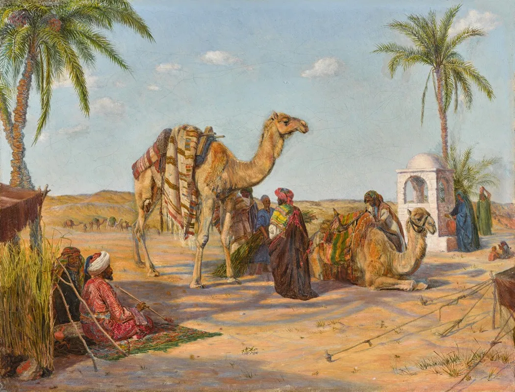 A Halted Caravan On The Borders Of The Egyptian Desert Wall Art by Thomas Seddon - High-Resolution Digital Print