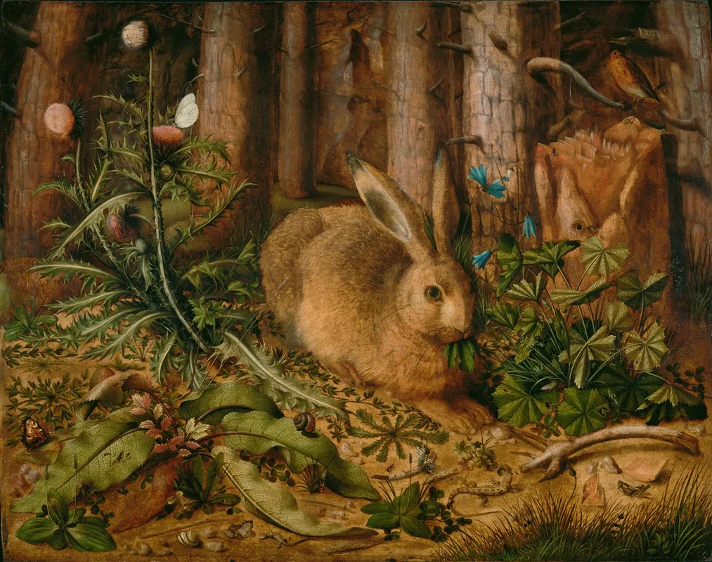 A Hare In The Forest Wall Art by Hans Hoffmann - High-Resolution Digital Print