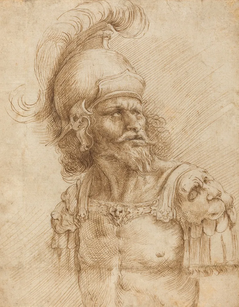 A Helmeted Soldier Wall Art by Domenico Peruzzini - High-Resolution Digital Print
