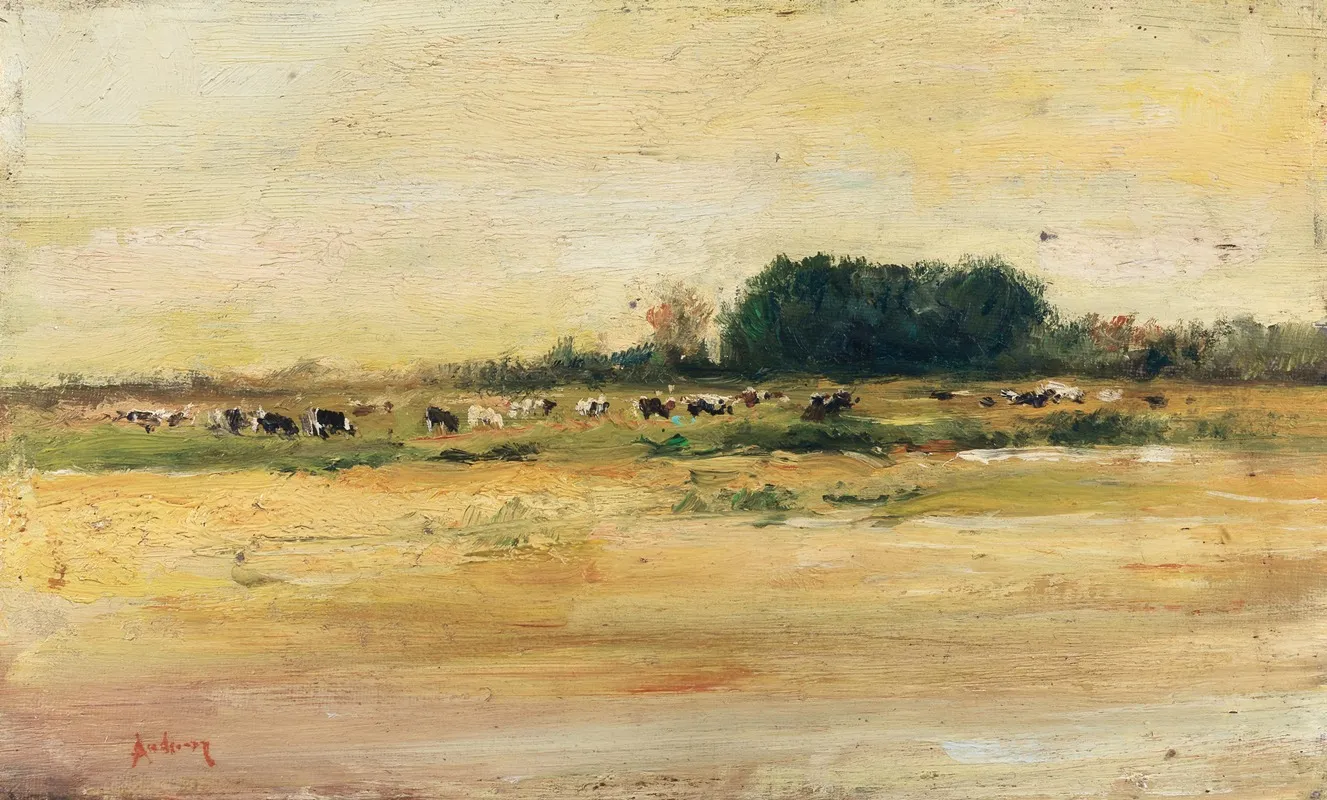 A Herd Of Cattle In A Meadow