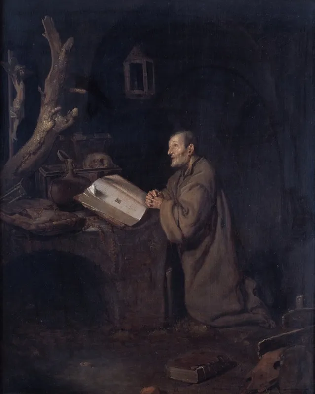 A Hermit At Prayer 2 Wall Art by Bartholomeus Maton - High-Resolution Digital Print