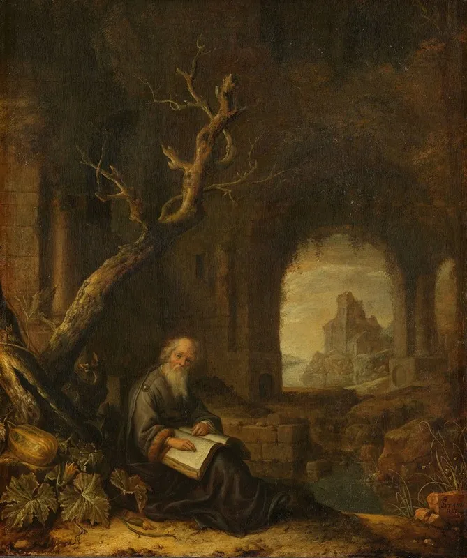 A Hermit In A Ruin Wall Art by Jan Adriaensz van Staveren - High-Resolution Digital Print
