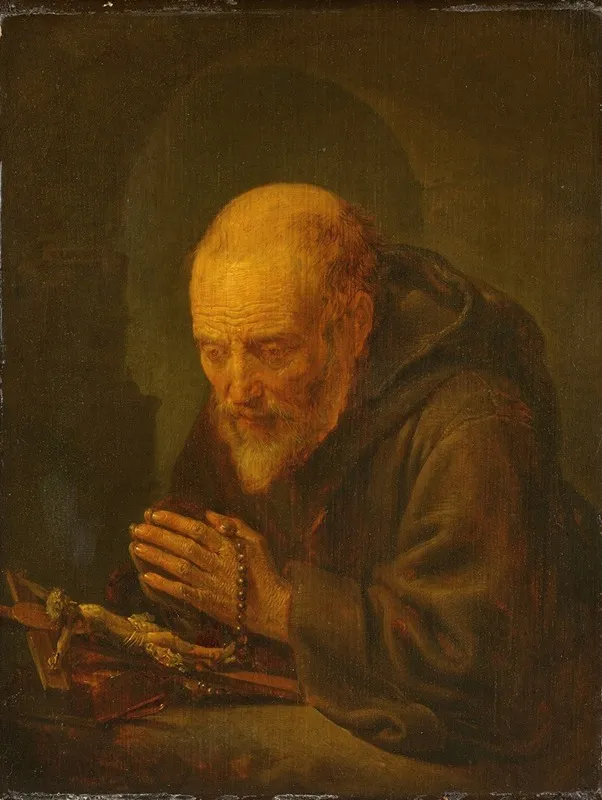 A Hermit In Prayer Wall Art by Gerrit Dou - High-Resolution Digital Print