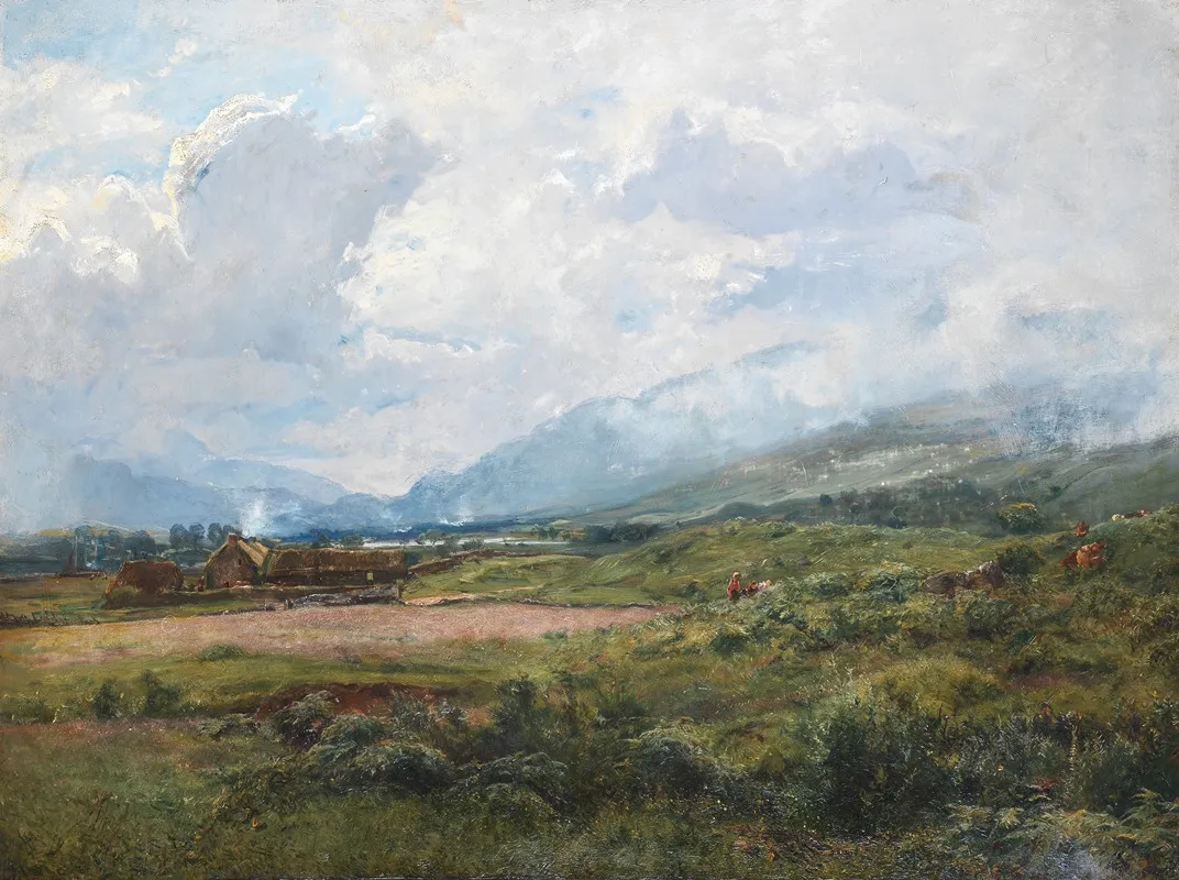A Highland Landscape With Farm