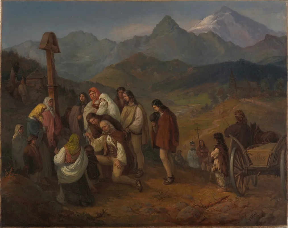 A Highlanders Funeral Wall Art by Aleksander Kotsis - High-Resolution Digital Print