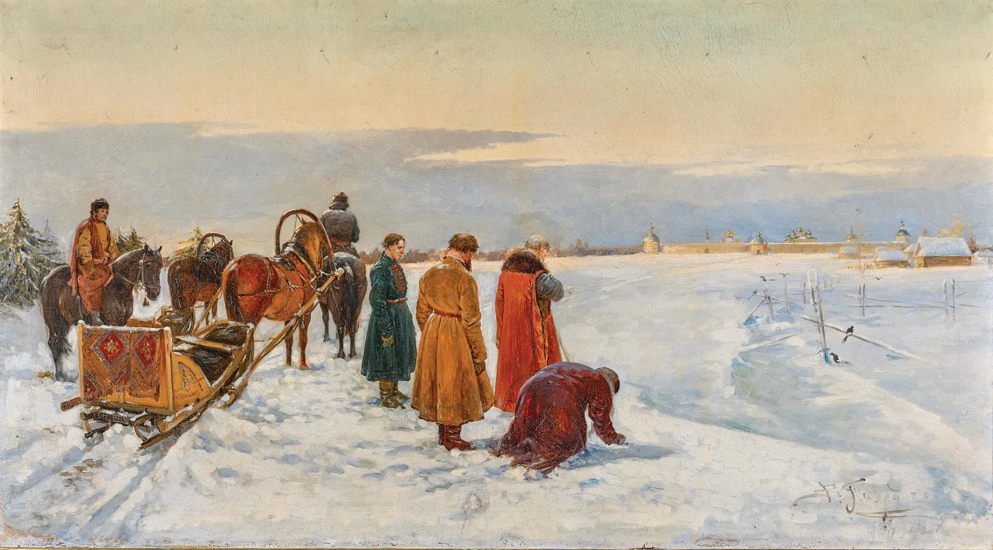 A Homage To The Monastery On The River Volga Wall Art by Vasili Ivanovich Pavlov - High-Resolution Digital Print