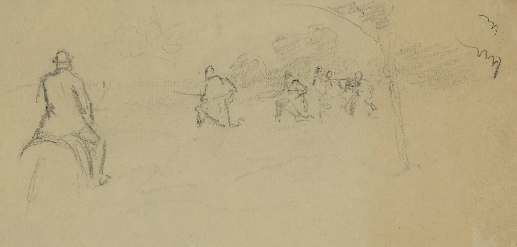 A Horseman And Four Rifleman