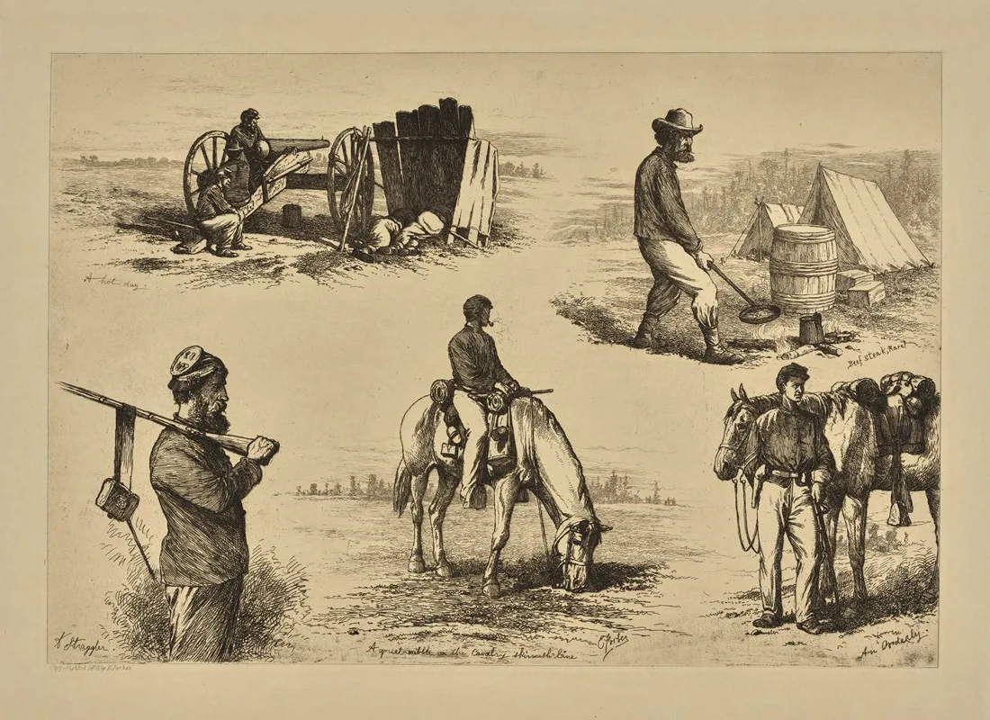 A Hot Day Beef Steak Rare A Straggler A Quiet Nibble On The Cavalry Skirmish A Cavalry Orderly Waiting Orders