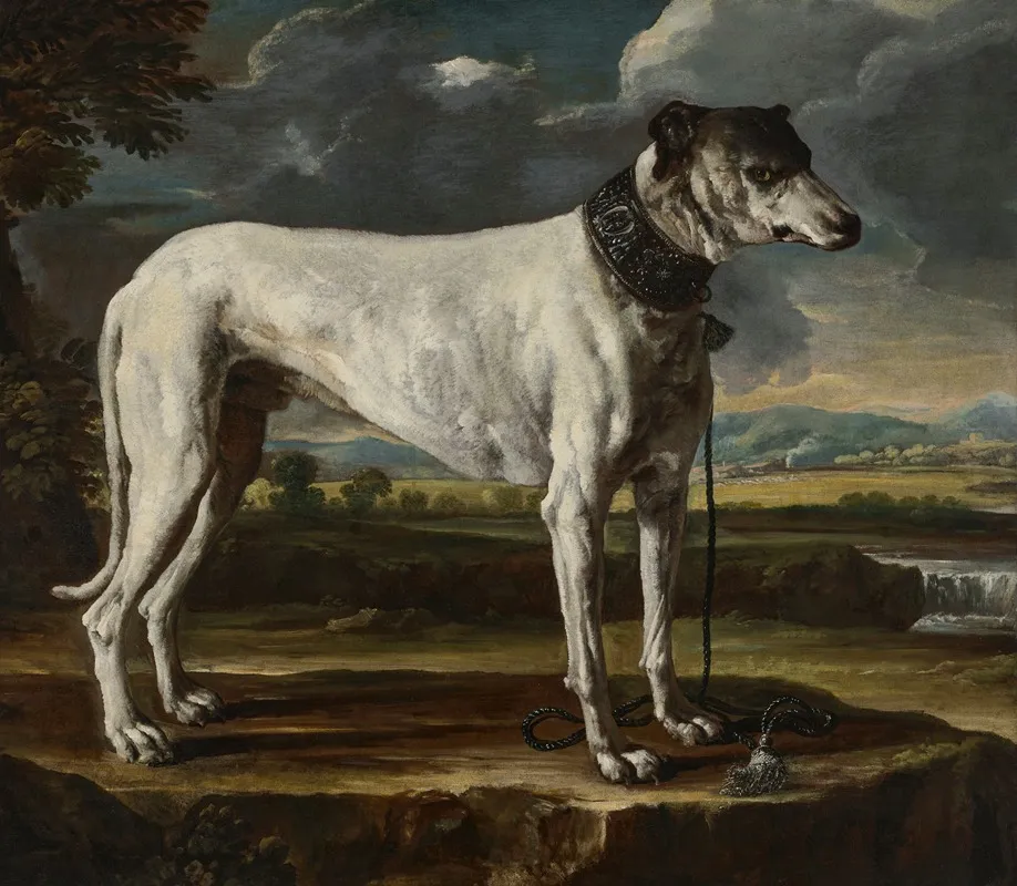 A Hound In A Landscape Wall Art by Michele Pace del Campidoglio - High-Resolution Digital Print