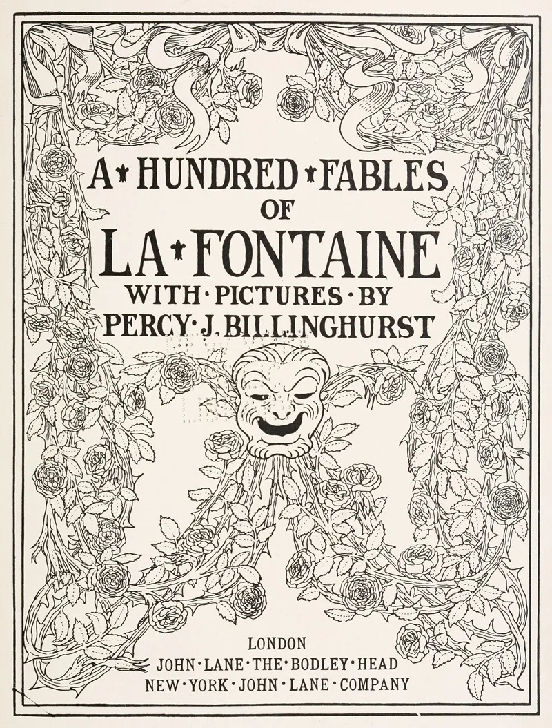 A Hundred Fables Of La Fontaine Frontispiece Wall Art by Percy J. Billinghurst - High-Resolution Digital Print