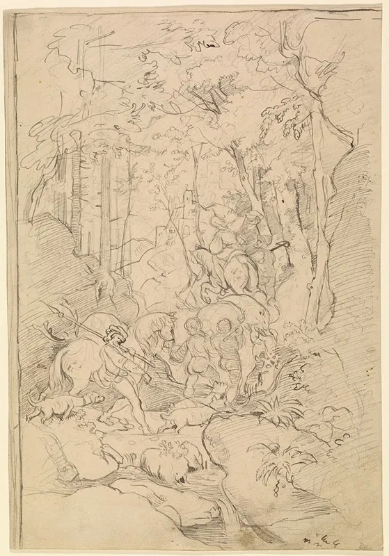 A Hunting Party Wall Art by Franz Albert Venus - High-Resolution Digital Print