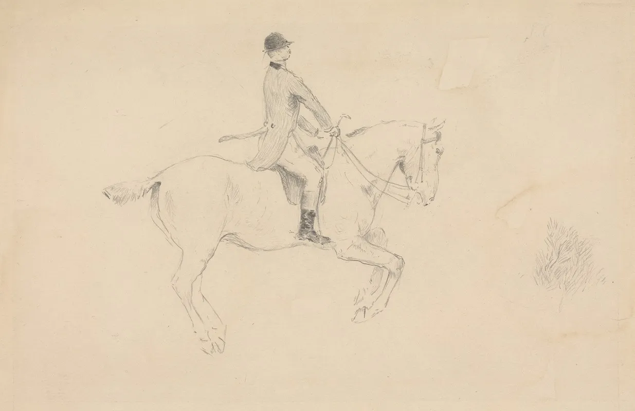 A Huntsman On Horseback Wall Art by Brian Hatton - High-Resolution Digital Print