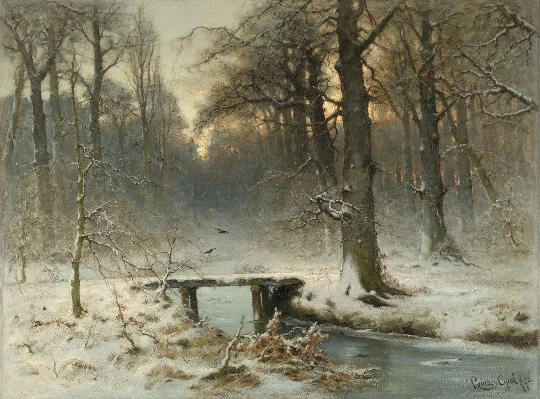 A January Evening In The Woods Of The Hague Wall Art by Louis Apol - High-Resolution Digital Print