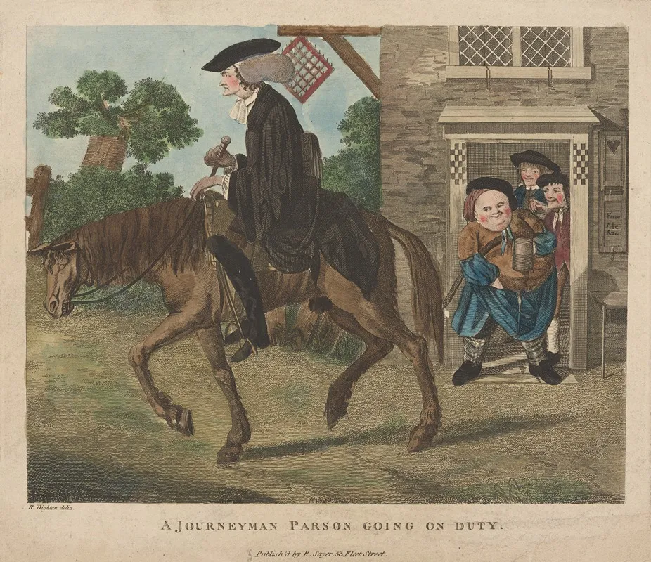A Journeyman Parson Going On Duty Wall Art by Robert Dighton - High-Resolution Digital Print