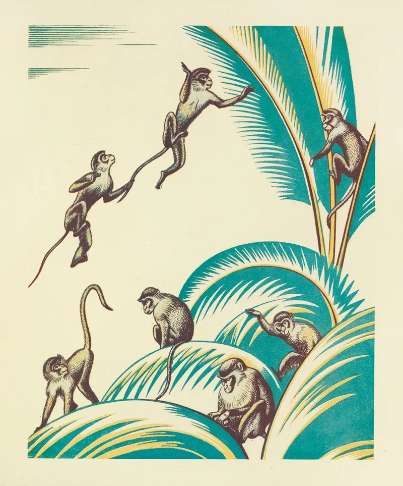 A Jungle Picnic Pl 20 Wall Art by Clifford Webb - High-Resolution Digital Print