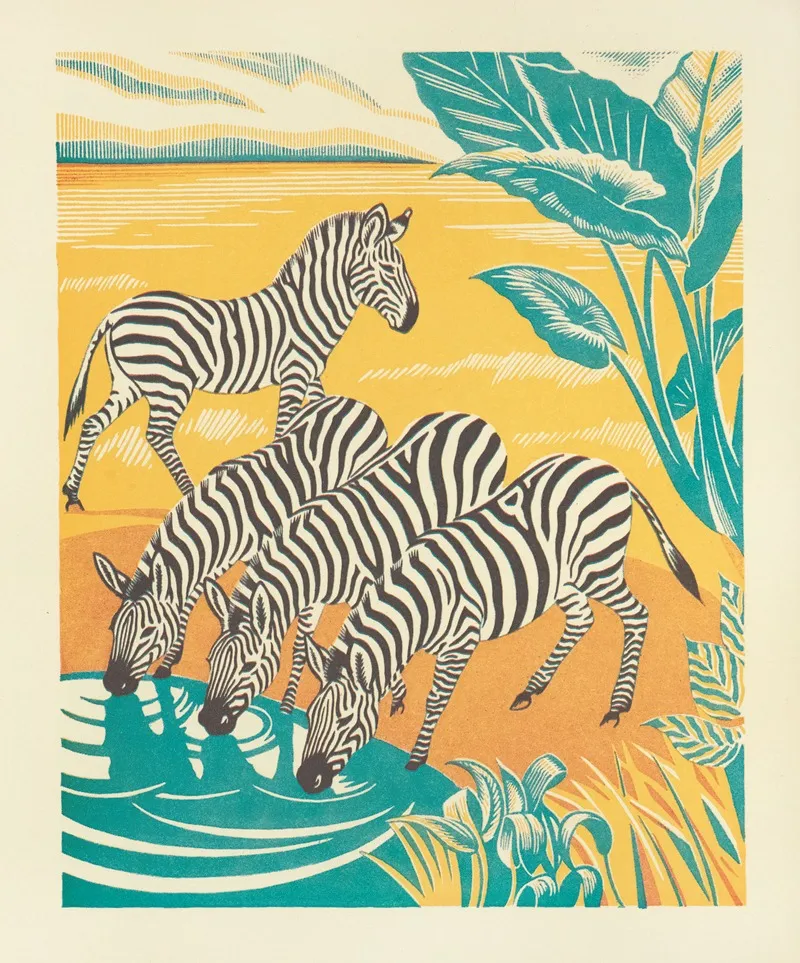 A Jungle Picnic Pl 25 Wall Art by Clifford Webb - High-Resolution Digital Print