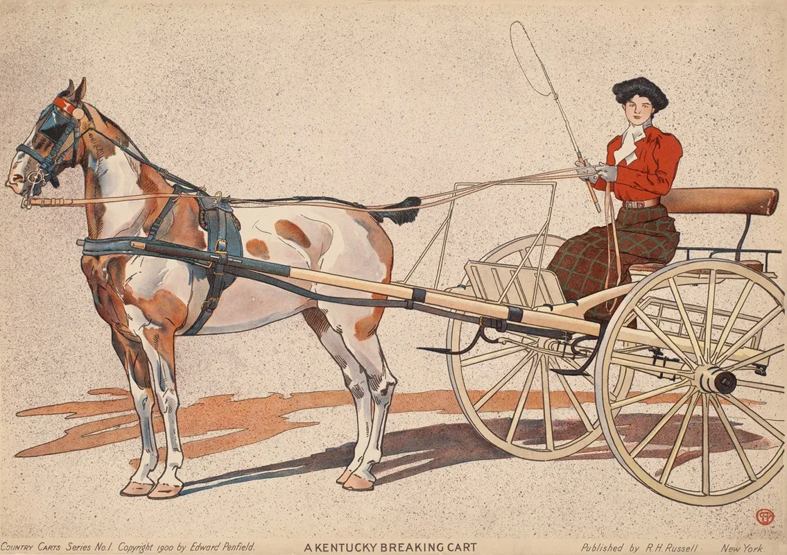 A Kentucky Breaking Cart Wall Art by Edward Penfield - High-Resolution Digital Print