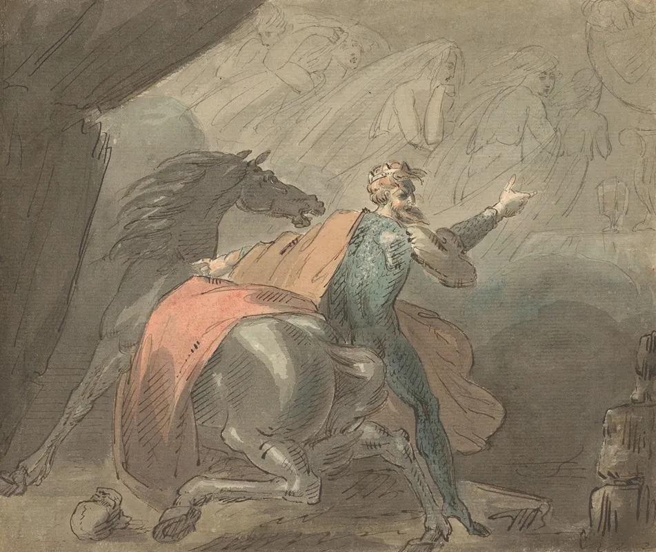 A King And A Horse With Ghostly Women