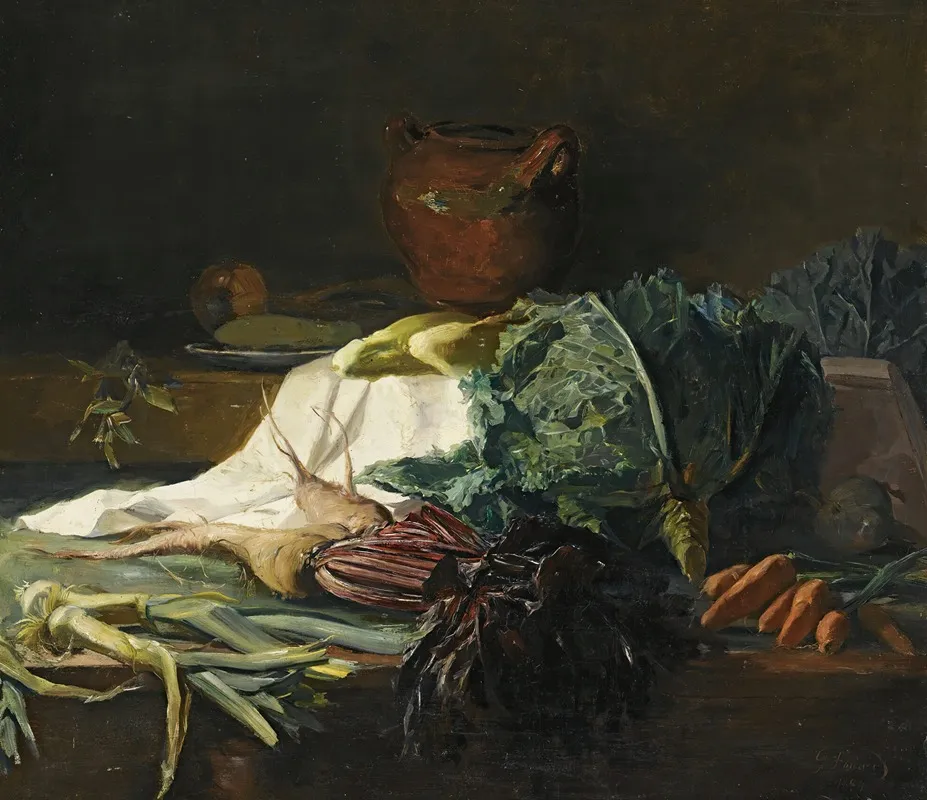A Kitchen Still Life Wall Art by Guillaume-Romain Fouace - High-Resolution Digital Print