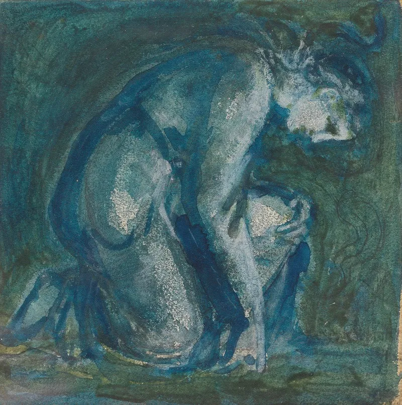 A Kneeling Figure Wall Art by Sir Edward Coley Burne-Jones - High-Resolution Digital Print