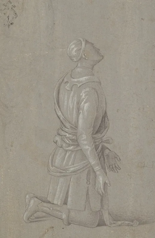 A Kneeling Man In Fifteenth Century Costume Wall Art by Circle of Pinturicchio - High-Resolution Digital Print