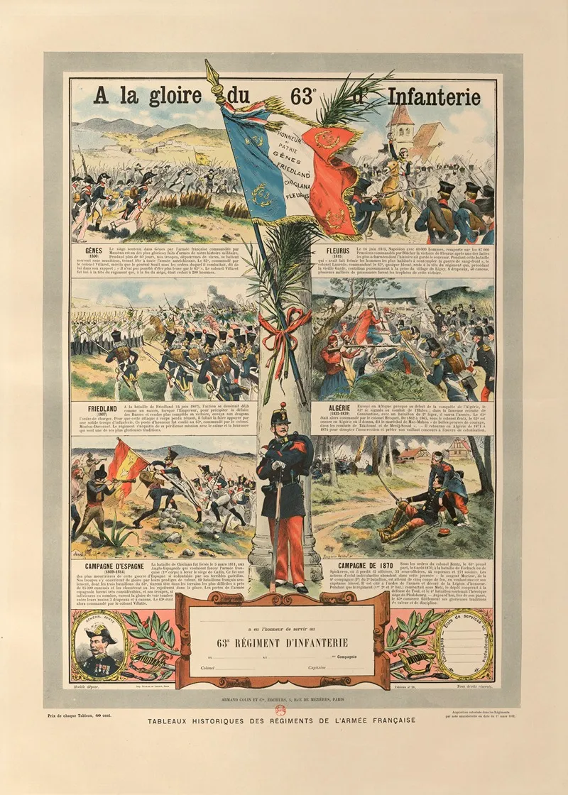 A La Gloire Du 63 E Dinfanterie Wall Art by Charles Morel - High-Resolution Digital Print