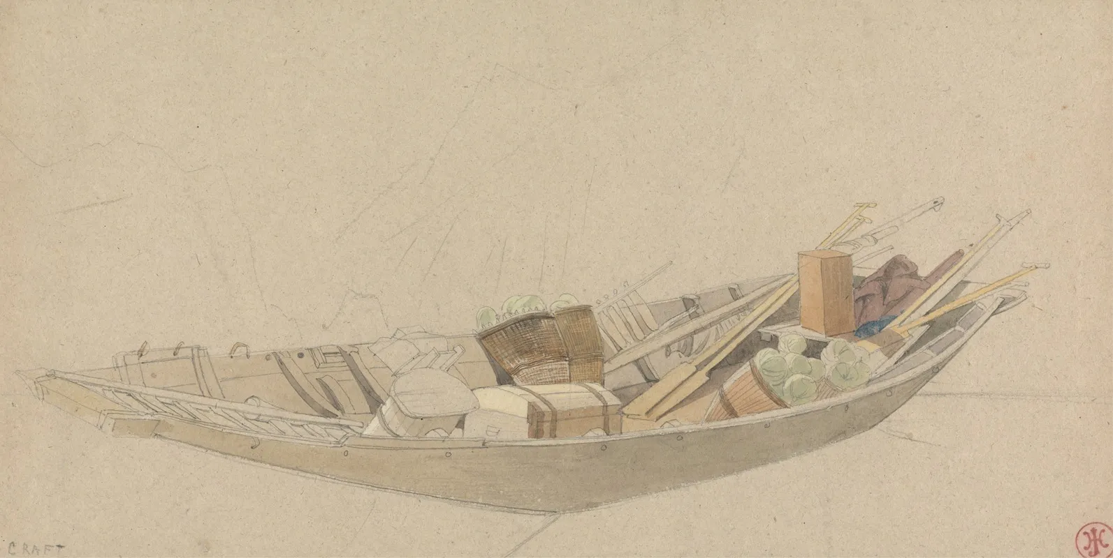 A Laden Boat Wall Art by Harry John Johnson - High-Resolution Digital Print
