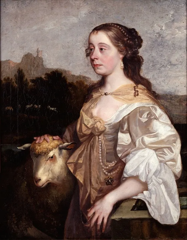 A Lady As A Shepherdess Wall Art by John Greenhill - High-Resolution Digital Print